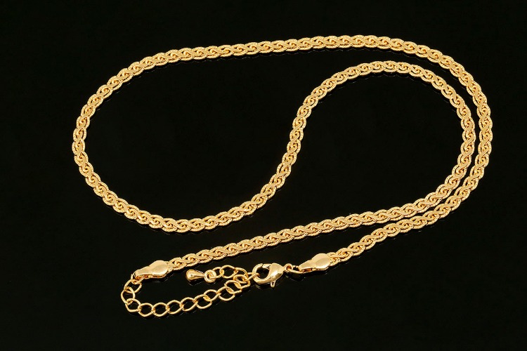 R074-Gold Plated E-Coat Anti Tarnish-HS 06LH Chain Necklace 41cm+5cm (1piece), [PRODUCT_SEARCH_KEYWORD], JEWELFINGER-INBEAD, [CURRENT_CATE_NAME]