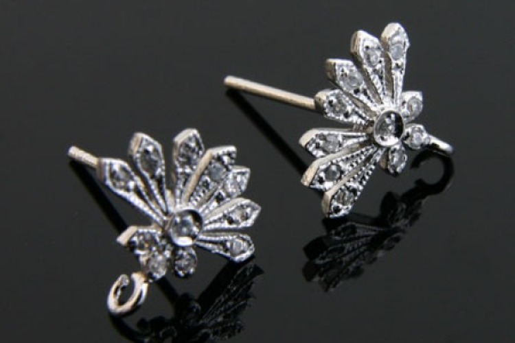 [W] K500-Rhodium Plated-(5pairs)-Cubic Ear Post-CZ Post Ear Stud-Earring Component-Wholesale Silver Earrings, [PRODUCT_SEARCH_KEYWORD], JEWELFINGER-INBEAD, [CURRENT_CATE_NAME]