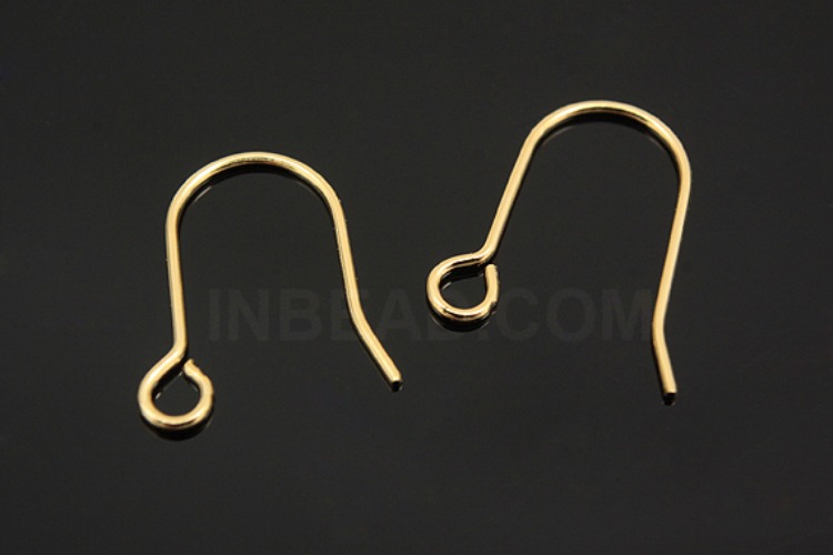 [W] K365-Gold Plated-(50pairs)-Earwires-French Hook Ear Wire-French Wire Hook-Wholesale Silver Earrings, [PRODUCT_SEARCH_KEYWORD], JEWELFINGER-INBEAD, [CURRENT_CATE_NAME]