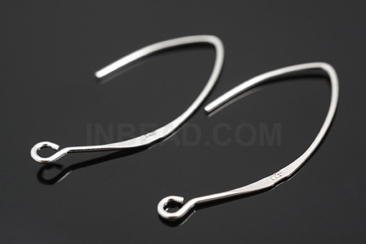K391-Rhodium Plated-(1pairs)-French Hook Ear Wire-French Wire Hook-Wholesale Silver Earrings, [PRODUCT_SEARCH_KEYWORD], JEWELFINGER-INBEAD, [CURRENT_CATE_NAME]