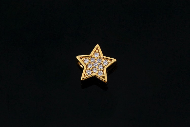 [W] K490-Gold Plated-(20pcs)-8mm Tiny Star Charms-CZ Star Pendant-Wholesale Charms, [PRODUCT_SEARCH_KEYWORD], JEWELFINGER-INBEAD, [CURRENT_CATE_NAME]