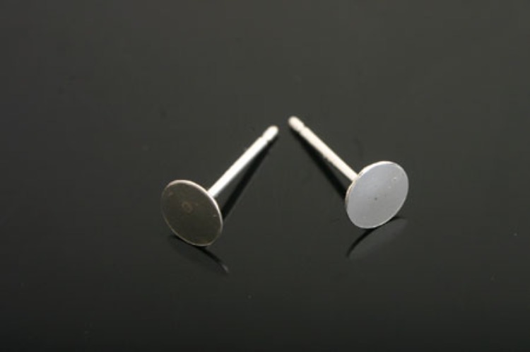 [W] K238-Non Plated-(20pairs)-5mm Flat Pad Stud Earrings-Ni Free Stud Earring Blanks With Backs 5mm-Wholesale Silver Earrings, [PRODUCT_SEARCH_KEYWORD], JEWELFINGER-INBEAD, [CURRENT_CATE_NAME]