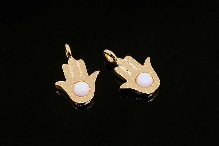 [W] M1990-Gold Plated-(20pcs)-Tiny Hamsa Charms-Opal Hamsa Pendant-Necklace, Earrings Making Supply-Wholesale Charms, [PRODUCT_SEARCH_KEYWORD], JEWELFINGER-INBEAD, [CURRENT_CATE_NAME]