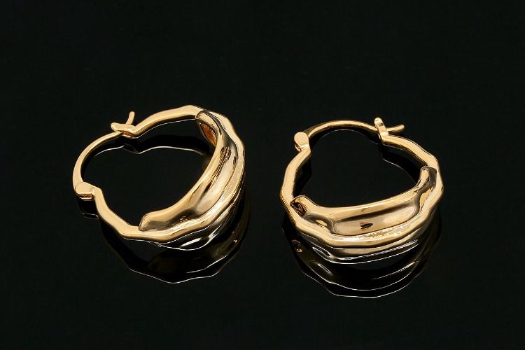 [W] CH2030-Gold Plated (10pairs)-23mm Leaf Lever Back Earrings-Unique Hoop Earrings-Nickel Free, [PRODUCT_SEARCH_KEYWORD], JEWELFINGER-INBEAD, [CURRENT_CATE_NAME]