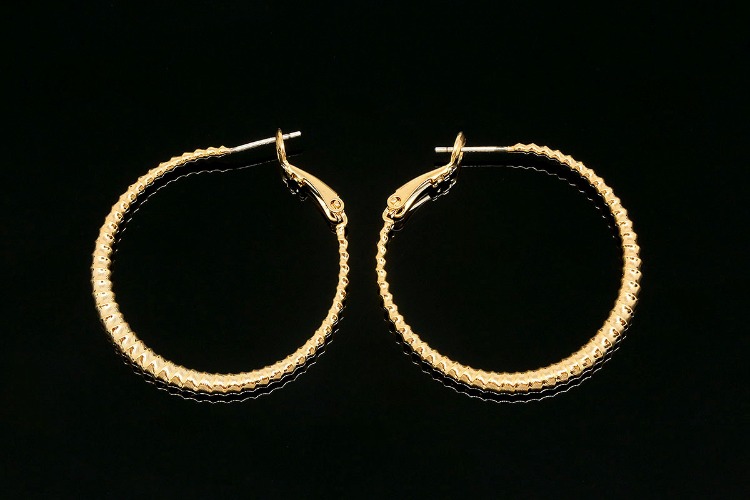 [W] CH2029-Gold Plated-(10pairs)-36mm Round Lever Back Earrings-3.5mm Thickness Big Hoop Earrings-Silver Post, [PRODUCT_SEARCH_KEYWORD], JEWELFINGER-INBEAD, [CURRENT_CATE_NAME]