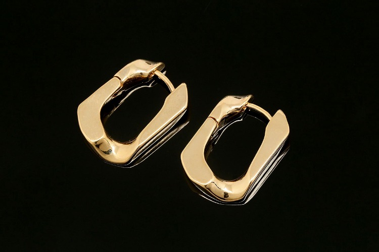 E853-Gold Plated (1pairs)-Bold Rectangle Lever Back Earrings-Unique Earrings-Nickel Free, [PRODUCT_SEARCH_KEYWORD], JEWELFINGER-INBEAD, [CURRENT_CATE_NAME]