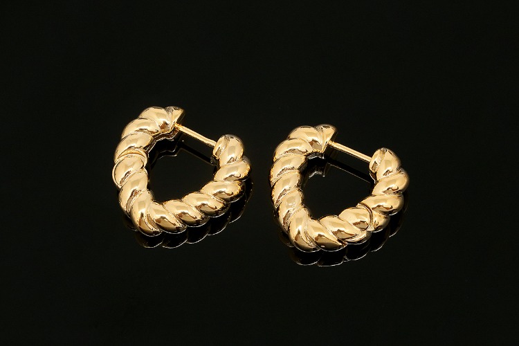 CH2036-Gold Plated (1pairs)-20mm Twisted Earrings-5mm Thickness Hoops-Nickel Free, [PRODUCT_SEARCH_KEYWORD], JEWELFINGER-INBEAD, [CURRENT_CATE_NAME]