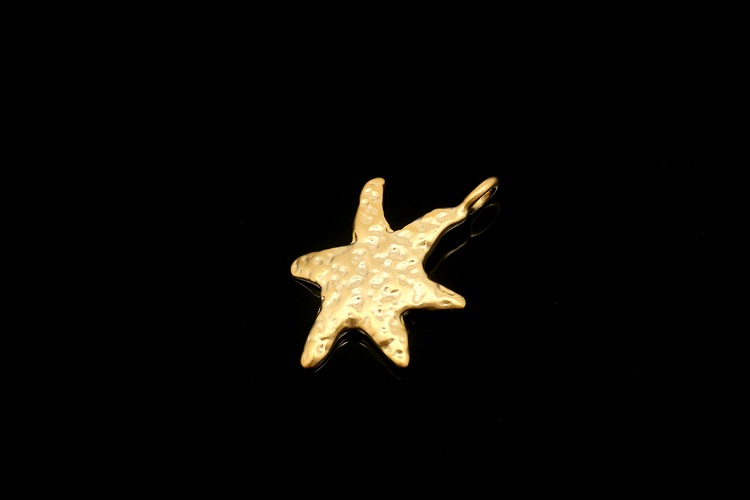 M1566-Matt Gold Plated-(2pcs)-Starfish Charms-Tiny Starfish Pendant-Wholesale Charms, [PRODUCT_SEARCH_KEYWORD], JEWELFINGER-INBEAD, [CURRENT_CATE_NAME]