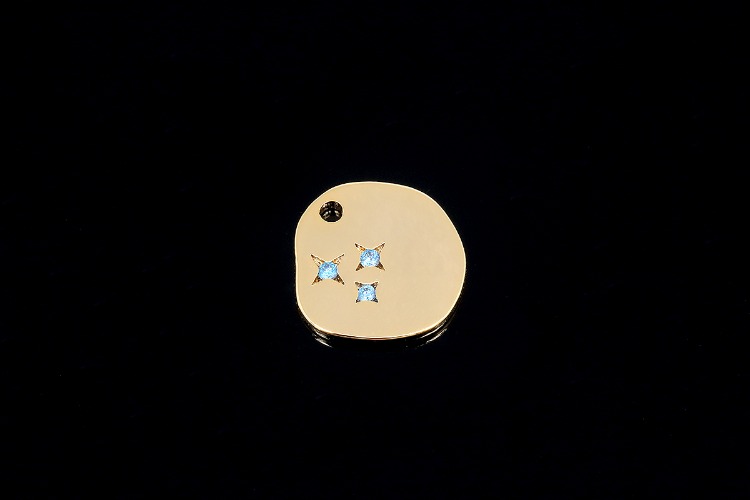[W] H077-Gold Plated-(20pcs)-CZ North Star Charms-Tiny Aqua Blue CZ  Pendant-Wholesale Charms, [PRODUCT_SEARCH_KEYWORD], JEWELFINGER-INBEAD, [CURRENT_CATE_NAME]