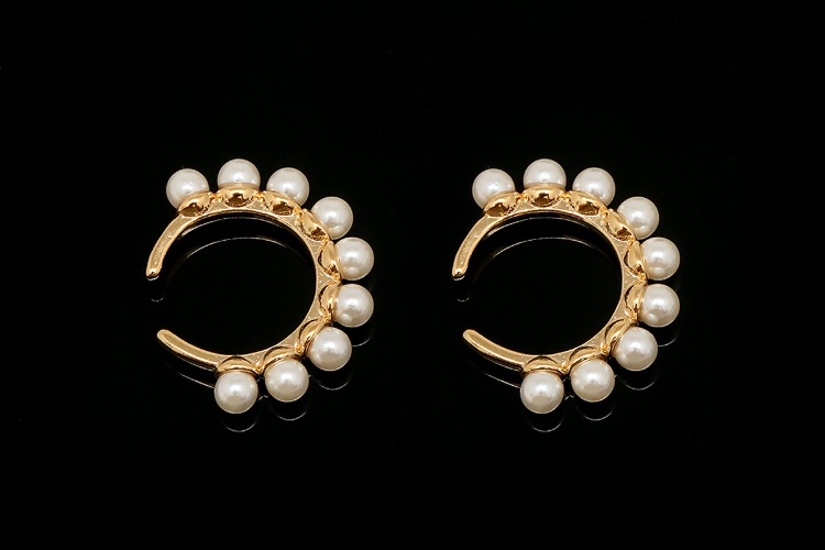 H016-Gold Plated (1piece)-Pearl Ear Cuff-Non-Pierced Earring-Simple Ear Cuff-Nickel Free, [PRODUCT_SEARCH_KEYWORD], JEWELFINGER-INBEAD, [CURRENT_CATE_NAME]