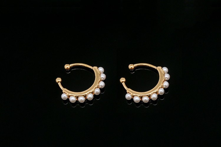 H1285-Gold Plated (1piece)-Pearl Ear Cuff-Non-Pierced Earring-Simple Ear Cuff-Nickel Free, [PRODUCT_SEARCH_KEYWORD], JEWELFINGER-INBEAD, [CURRENT_CATE_NAME]