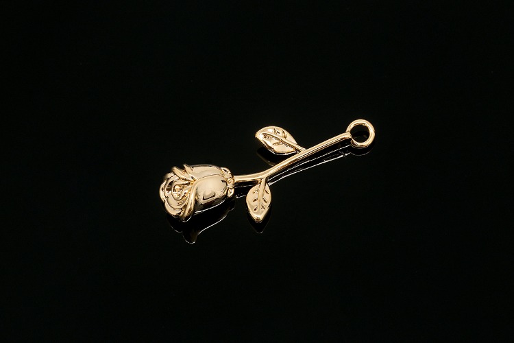 [W] CH2046-Gold Plated-(20pcs)-3D Rose Pendant-Tiny Rose Charms-Flower Pendant-Necklace Earrings Making Supply-Wholesale Pendants, [PRODUCT_SEARCH_KEYWORD], JEWELFINGER-INBEAD, [CURRENT_CATE_NAME]