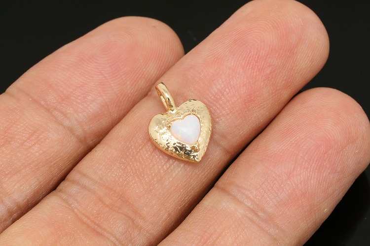 [W] S013-Gold Plated-(20pcs)-11*15mm Tiny Heart Charms-Opal Heart Pendant-Wholesale Charms, [PRODUCT_SEARCH_KEYWORD], JEWELFINGER-INBEAD, [CURRENT_CATE_NAME]