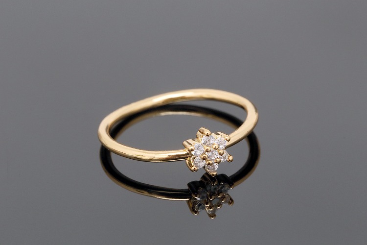 CH2057-Gold Plated E-Coat Anti Tarnish-(1piece)-CZ Flower Ring, Cubic Tiny Flower Ring-US Size 6-Wholesale Ring, [PRODUCT_SEARCH_KEYWORD], JEWELFINGER-INBEAD, [CURRENT_CATE_NAME]