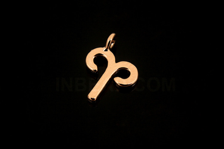 [W] S200 - Pink Gold Plated-(20 pcs)-Aries Pendant -Cubic Zodiac-Wholesale Zodiac, [PRODUCT_SEARCH_KEYWORD], JEWELFINGER-INBEAD, [CURRENT_CATE_NAME]