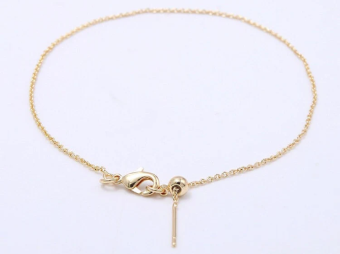 R075-Gold Plated E-coat Anti Tarnish Bracelet (1piece)-225 Diamond Cut Cable Chain Bracelet-Length Adjustment Bracelet-Thin Chain Bracelet, [PRODUCT_SEARCH_KEYWORD], JEWELFINGER-INBEAD, [CURRENT_CATE_NAME]