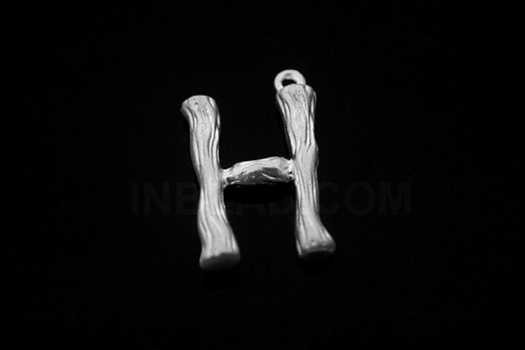[W] S1294-Matt Rhodium Plated-(20pcs)-Initial Branch Pendant H-Jewelry Making-Wholesale Jewelry Finding-Jewelry Supplies-Wholesale Initial, [PRODUCT_SEARCH_KEYWORD], JEWELFINGER-INBEAD, [CURRENT_CATE_NAME]