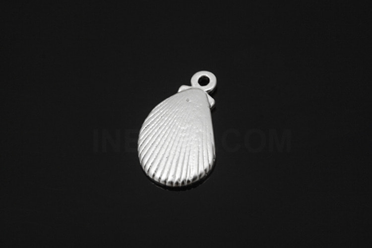 S1181-Matt Rhodium Plated-(2pcs)-Tiny Pen Clam Charm-Small Pen shell-Wholesale Charms, [PRODUCT_SEARCH_KEYWORD], JEWELFINGER-INBEAD, [CURRENT_CATE_NAME]