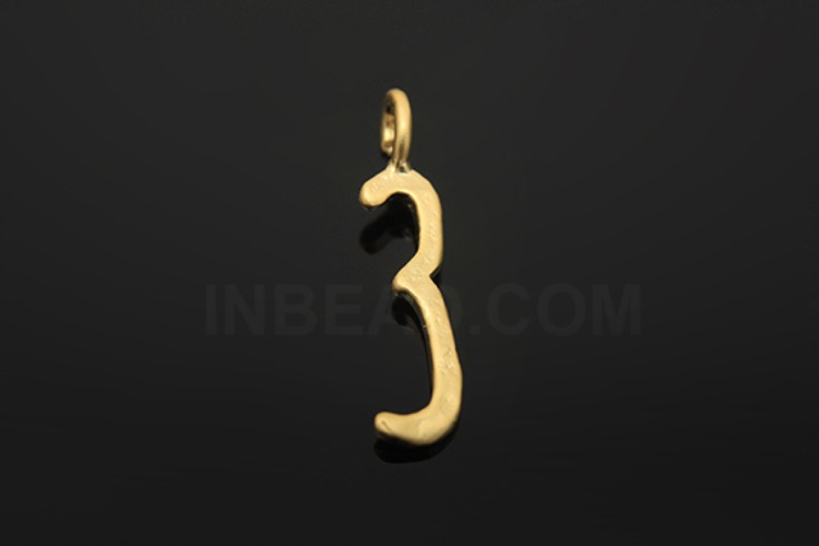 S1081-Matt Gold Plated-(2pcs)-Hammered Brass Number Charms 3-Jewelry Making-Wholesale Jewelry Finding-Jewelry Supplies-Wholesale Number, [PRODUCT_SEARCH_KEYWORD], JEWELFINGER-INBEAD, [CURRENT_CATE_NAME]