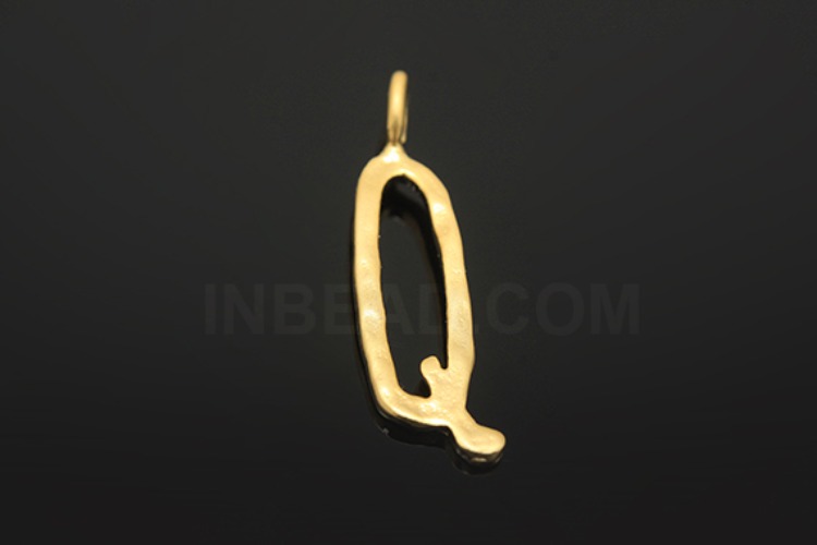 S1068-Matt Gold Plated-(2pcs)-Initial Pendant Q-Jewelry Making-Wholesale Jewelry Finding-Jewelry Supplies-Wholesale Initial, [PRODUCT_SEARCH_KEYWORD], JEWELFINGER-INBEAD, [CURRENT_CATE_NAME]