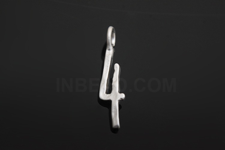 [W] S1118-Matt Rhodium Plated-(20pcs)-Hammered Brass Number Charms 4-Jewelry Making-Wholesale Jewelry Finding-Jewelry Supplies-Wholesale Number, [PRODUCT_SEARCH_KEYWORD], JEWELFINGER-INBEAD, [CURRENT_CATE_NAME]