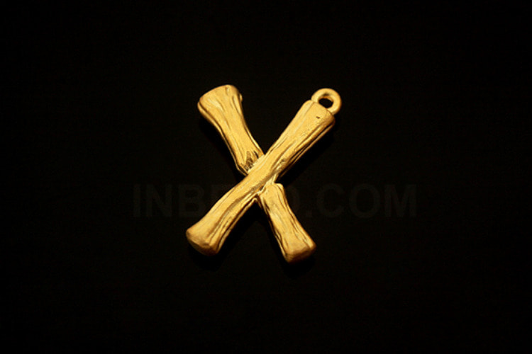[W] S1284-Matt Gold Plated-(20pcs)-Initial Branch Pendant X-Jewelry Making-Wholesale Jewelry Finding-Jewelry Supplies-Wholesale Initial, [PRODUCT_SEARCH_KEYWORD], JEWELFINGER-INBEAD, [CURRENT_CATE_NAME]