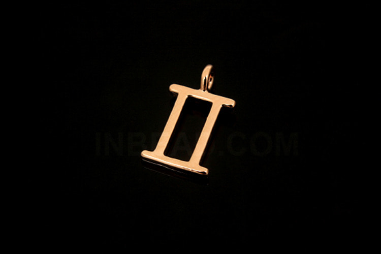 [W] S201 - Pink Gold Plated-(20 pcs)-Gemini Pendant -Cubic Zodiac-Wholesale Zodiac, [PRODUCT_SEARCH_KEYWORD], JEWELFINGER-INBEAD, [CURRENT_CATE_NAME]