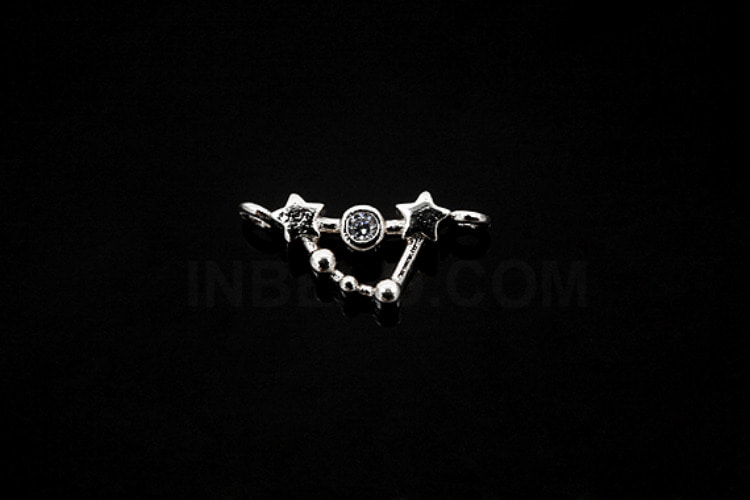 [W] S322 - Rhodium Plated-(20 pcs)-Capricon Cubic Pendant -Cubic Zodiac-Wholesale Zodiac, [PRODUCT_SEARCH_KEYWORD], JEWELFINGER-INBEAD, [CURRENT_CATE_NAME]