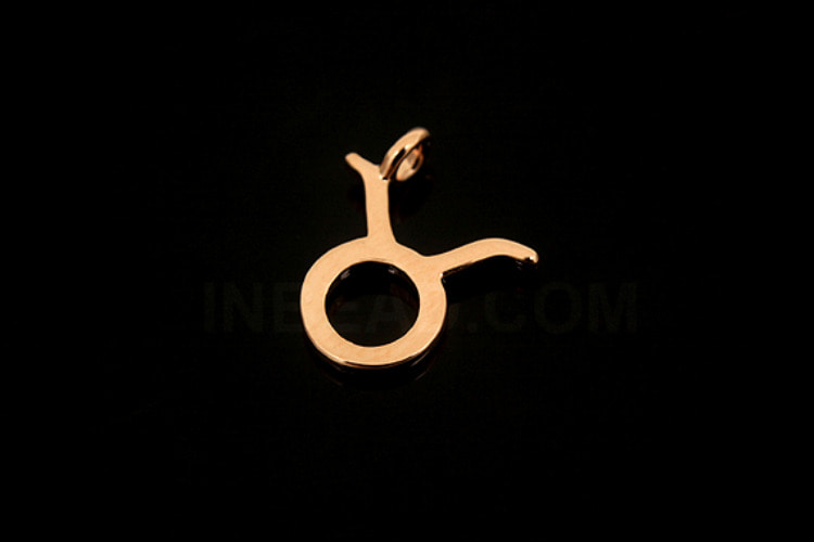 [W] S201 - Pink Gold Plated-(20 pcs)-Taurus Pendant -Cubic Zodiac-Wholesale Zodiac, [PRODUCT_SEARCH_KEYWORD], JEWELFINGER-INBEAD, [CURRENT_CATE_NAME]