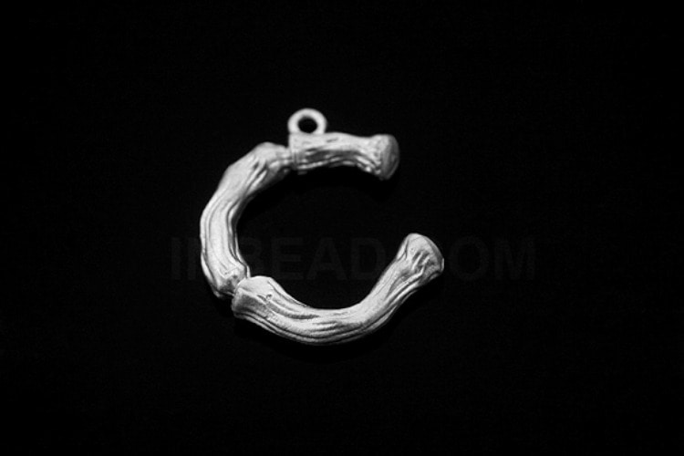 [W] S1289-Matt Rhodium Plated-(20pcs)-Initial Branch Pendant C-Jewelry Making-Wholesale Jewelry Finding-Jewelry Supplies-Wholesale Initial, [PRODUCT_SEARCH_KEYWORD], JEWELFINGER-INBEAD, [CURRENT_CATE_NAME]