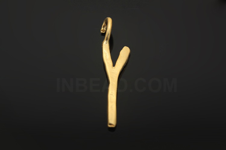 S1076-Matt Gold Plated-(2pcs)-Initial Pendant Y-Jewelry Making-Wholesale Jewelry Finding-Jewelry Supplies-Wholesale Initial, [PRODUCT_SEARCH_KEYWORD], JEWELFINGER-INBEAD, [CURRENT_CATE_NAME]