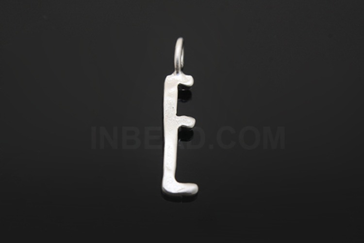 S1092-Matt Rhodium Plated-(2pcs)-Hammered Brass Initial E-Jewelry Making-Wholesale Jewelry Finding-Jewelry Supplies-Wholesale Initial, [PRODUCT_SEARCH_KEYWORD], JEWELFINGER-INBEAD, [CURRENT_CATE_NAME]