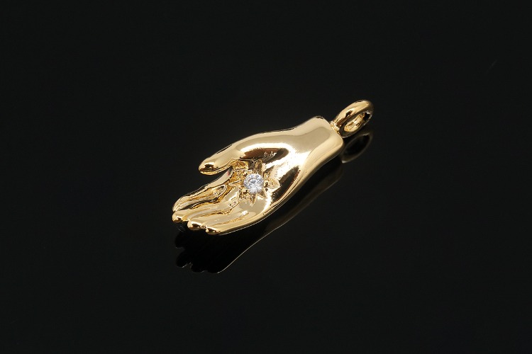 [W] H956-Gold Plated-(20pcs)-CZ Hand Charm-Star CZ Hand Pendant-Hand Gesture Charms-Wholesale Charms, [PRODUCT_SEARCH_KEYWORD], JEWELFINGER-INBEAD, [CURRENT_CATE_NAME]