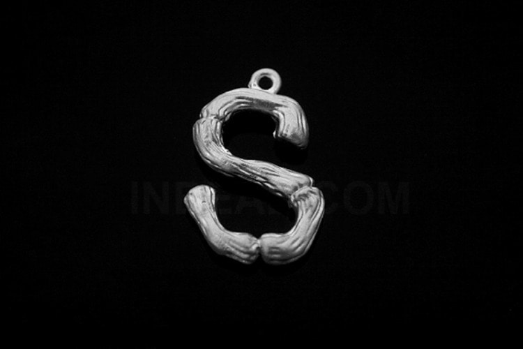 [W] S1305-Matt Rhodium Plated-(20pcs)-Initial Branch Pendant S-Jewelry Making-Wholesale Jewelry Finding-Jewelry Supplies-Wholesale Initial, [PRODUCT_SEARCH_KEYWORD], JEWELFINGER-INBEAD, [CURRENT_CATE_NAME]