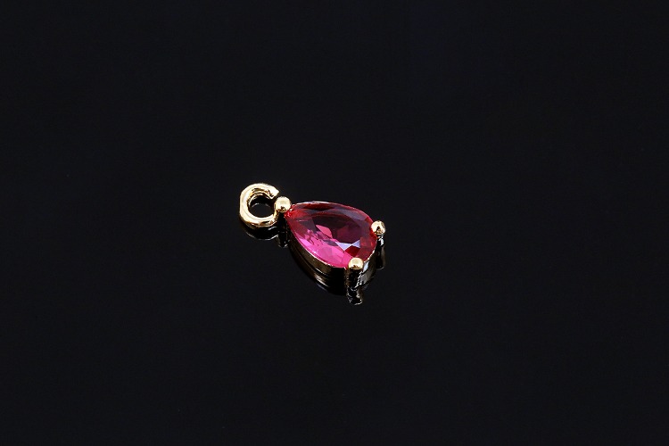 [W] CH2063-Gold Plated-(20pcs)-Tiny Teardrop Ruby Cubic Charms-Faceted CZ Drop Pendant-Wholesale Charms, [PRODUCT_SEARCH_KEYWORD], JEWELFINGER-INBEAD, [CURRENT_CATE_NAME]