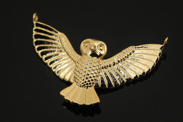 M1083-Gold Plated-(2pcs)-Owl Pendant-Wholesale Pendants, [PRODUCT_SEARCH_KEYWORD], JEWELFINGER-INBEAD, [CURRENT_CATE_NAME]