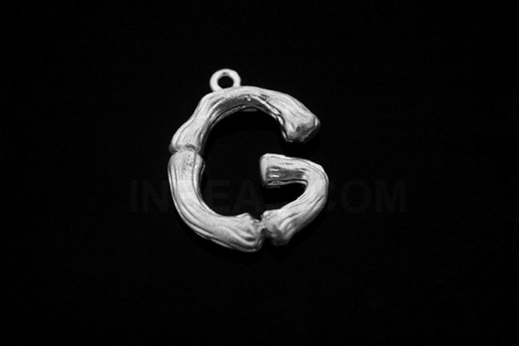 [W] S1293-Matt Rhodium Plated-(20pcs)-Initial Branch Pendant G-Jewelry Making-Wholesale Jewelry Finding-Jewelry Supplies-Wholesale Initial, [PRODUCT_SEARCH_KEYWORD], JEWELFINGER-INBEAD, [CURRENT_CATE_NAME]
