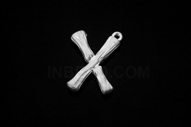[W] S1310-Matt Rhodium Plated-(20pcs)-Initial Branch Pendant X-Jewelry Making-Wholesale Jewelry Finding-Jewelry Supplies-Wholesale Initial, [PRODUCT_SEARCH_KEYWORD], JEWELFINGER-INBEAD, [CURRENT_CATE_NAME]