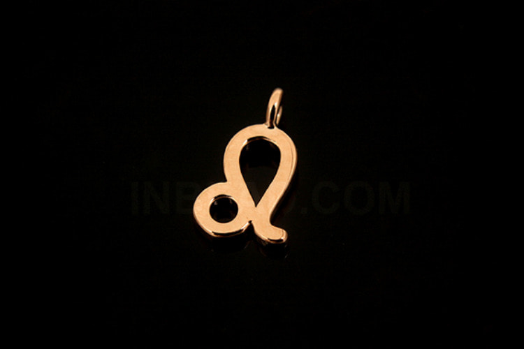 [W] S206 - Pink Gold Plated-(20 pcs)-Leo Pendant -Cubic Zodiac-Wholesale Zodiac, [PRODUCT_SEARCH_KEYWORD], JEWELFINGER-INBEAD, [CURRENT_CATE_NAME]
