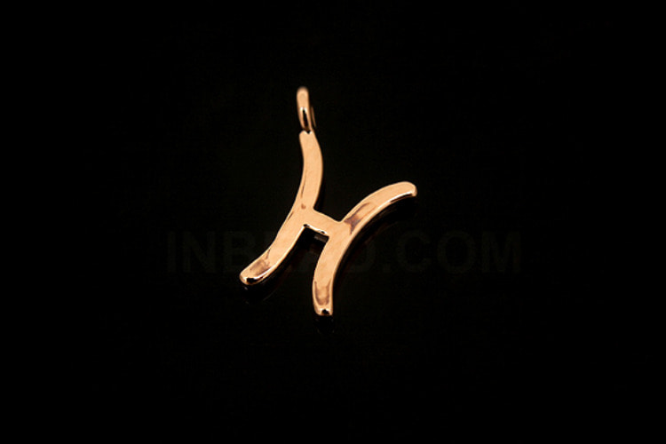 [W] S108 - Pink Gold Plated-(20 pcs)-Pices Pendant -Cubic Zodiac-Wholesale Zodiac, [PRODUCT_SEARCH_KEYWORD], JEWELFINGER-INBEAD, [CURRENT_CATE_NAME]