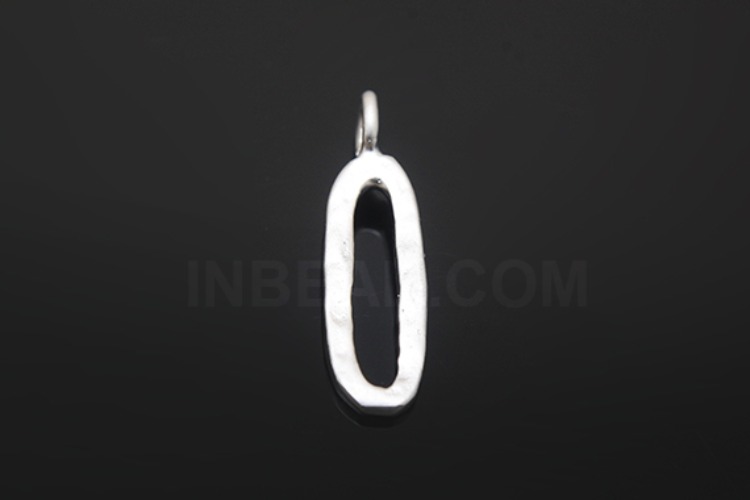 S1102-Matt Rhodium Plated-(2pcs)-Hammered Brass Initial O-Jewelry Making-Wholesale Jewelry Finding-Jewelry Supplies-Wholesale Initial, [PRODUCT_SEARCH_KEYWORD], JEWELFINGER-INBEAD, [CURRENT_CATE_NAME]