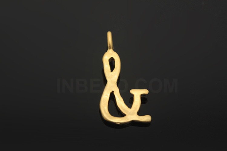 S1078-Matt Gold Plated-(2pcs)-Initial Pendant &amp;-Jewelry Making-Wholesale Jewelry Finding-Jewelry Supplies-Wholesale Initial, [PRODUCT_SEARCH_KEYWORD], JEWELFINGER-INBEAD, [CURRENT_CATE_NAME]