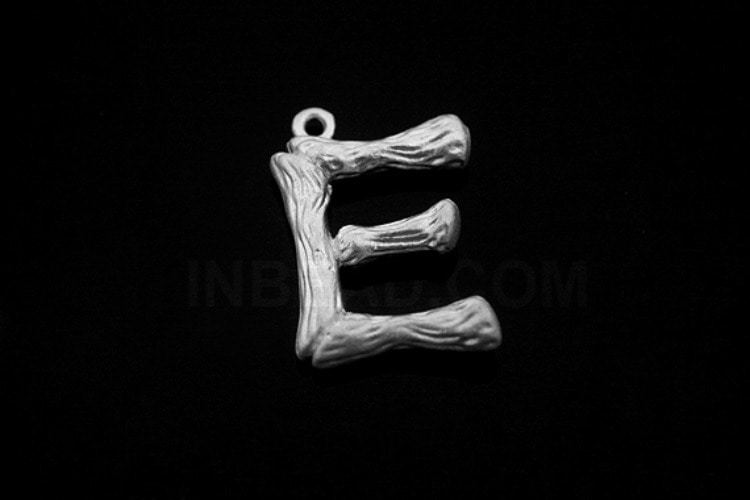 [W] S1291-Matt Rhodium Plated-(20pcs)-Initial Branch Pendant E-Jewelry Making-Wholesale Jewelry Finding-Jewelry Supplies-Wholesale Initial, [PRODUCT_SEARCH_KEYWORD], JEWELFINGER-INBEAD, [CURRENT_CATE_NAME]