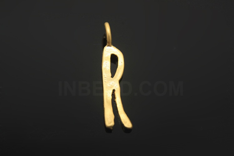 S1069-Matt Gold Plated-(2pcs)-Initial Pendant R-Jewelry Making-Wholesale Jewelry Finding-Jewelry Supplies-Wholesale Initial, [PRODUCT_SEARCH_KEYWORD], JEWELFINGER-INBEAD, [CURRENT_CATE_NAME]