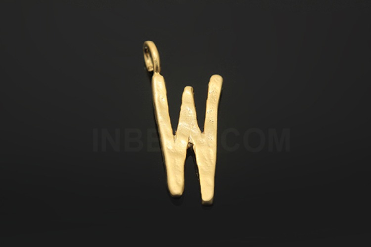 [W] S1074-Matt Gold Plated-(20pcs)-Initial Pendant W-Jewelry Making-Wholesale Jewelry Finding-Jewelry Supplies-Wholesale Initial, [PRODUCT_SEARCH_KEYWORD], JEWELFINGER-INBEAD, [CURRENT_CATE_NAME]