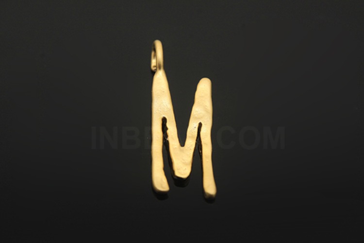 S1064-Matt Gold Plated-(2pcs)-Initial Pendant M-Jewelry Making-Wholesale Jewelry Finding-Jewelry Supplies-Wholesale Initial, [PRODUCT_SEARCH_KEYWORD], JEWELFINGER-INBEAD, [CURRENT_CATE_NAME]