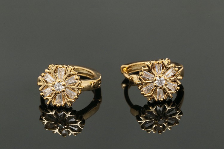 [W] CH2061-Gold Plated (10pairs)-CZ Flower Round Lever Back Earrings-Daisy Earrings-Nickel Free, [PRODUCT_SEARCH_KEYWORD], JEWELFINGER-INBEAD, [CURRENT_CATE_NAME]