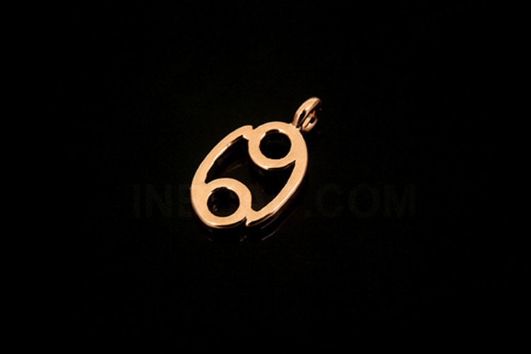 [W] S204 - Pink Gold Plated-(20 pcs)-Cancer Pendant -Cubic Zodiac-Wholesale Zodiac, [PRODUCT_SEARCH_KEYWORD], JEWELFINGER-INBEAD, [CURRENT_CATE_NAME]
