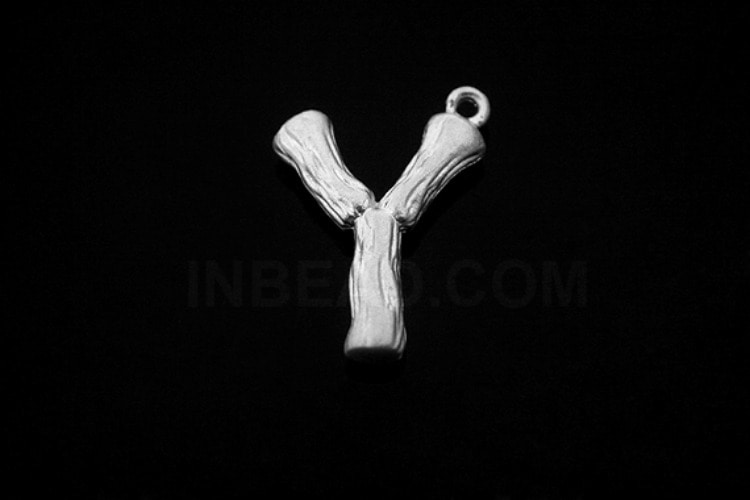 [W] S1311-Matt Rhodium Plated-(20pcs)-Initial Branch Pendant Y-Jewelry Making-Wholesale Jewelry Finding-Jewelry Supplies-Wholesale Initial, [PRODUCT_SEARCH_KEYWORD], JEWELFINGER-INBEAD, [CURRENT_CATE_NAME]