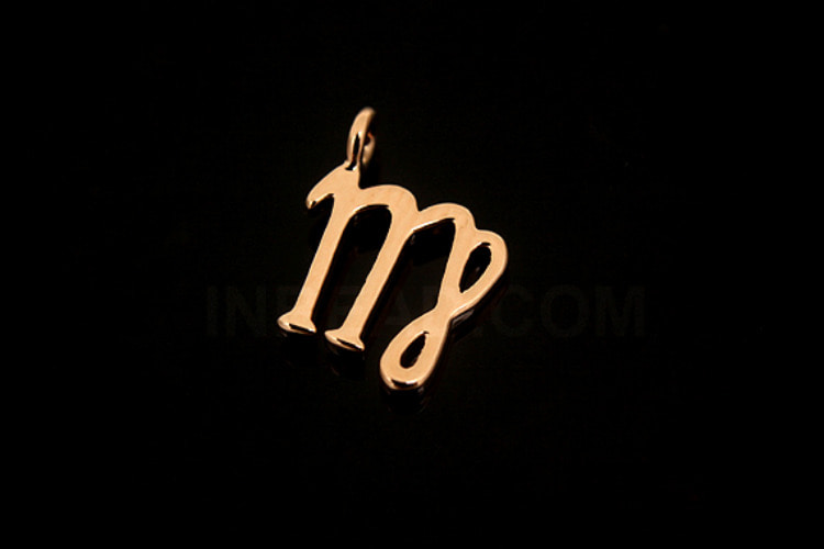 [W] S207 - Pink Gold Plated-(20 pcs)-Virgo Pendant -Cubic Zodiac-Wholesale Zodiac, [PRODUCT_SEARCH_KEYWORD], JEWELFINGER-INBEAD, [CURRENT_CATE_NAME]